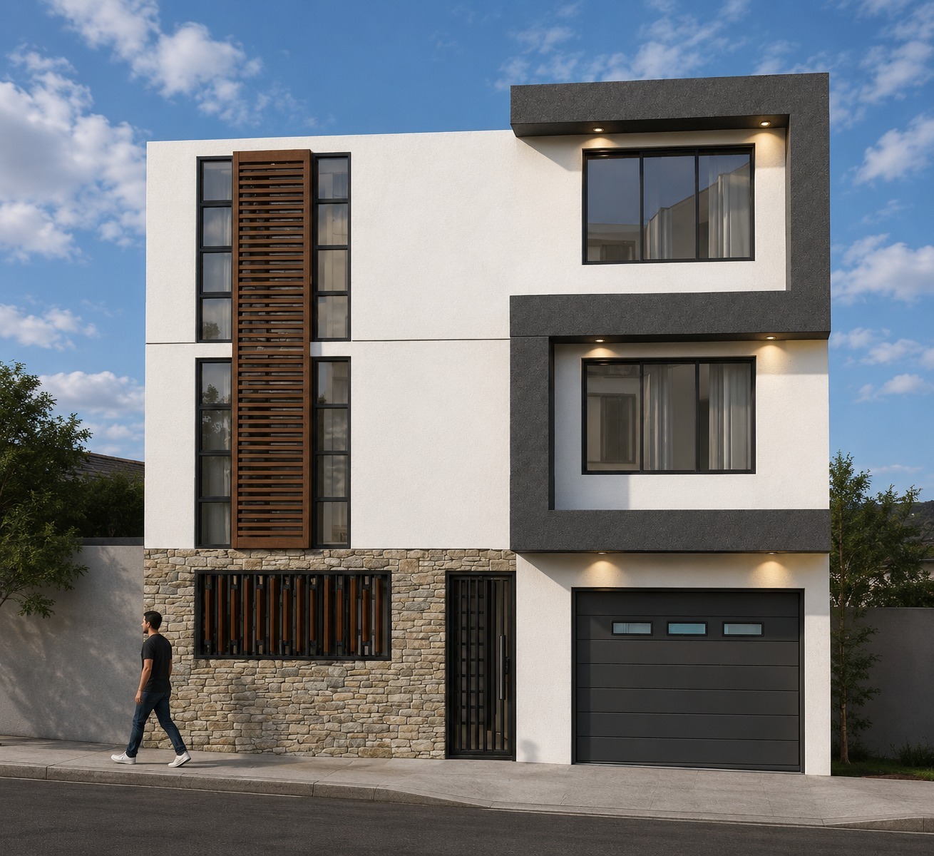 Fachada contemporánea del Proyecto Ureña